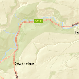 A6108, Yorkshire Dales National Park, Richmond Street Map