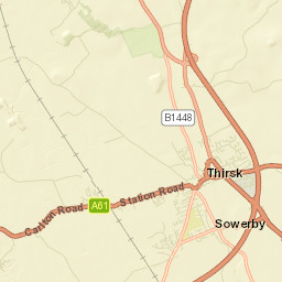 A168, Sowerby, Thirsk, North Yorkshire YO7 Street Map