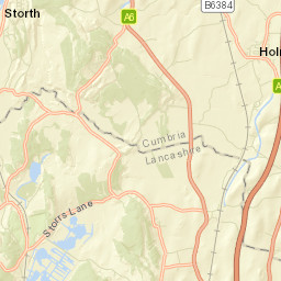 Moss Lane, Cumbria, UK Street Map