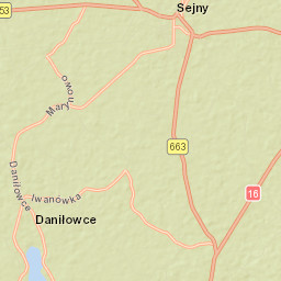 Sejny Street Map