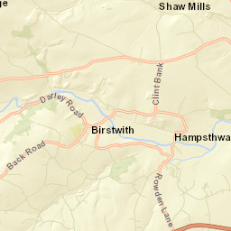 Hirst Lane, Harrogate, North Yorkshire HG3 Street Map