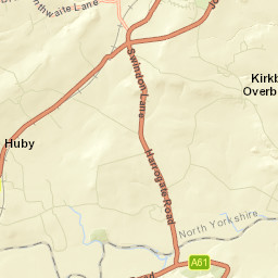 Kirkby Lane, Harrogate, North Yorkshire HG3 Street Map