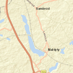 Małdyty Street Map