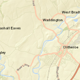 Cross Lane, Clitheroe, Lancashire BB7, UK Street Map