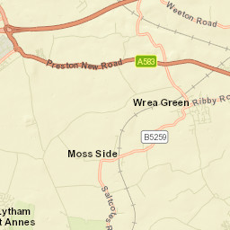 Wrea Green Street Map