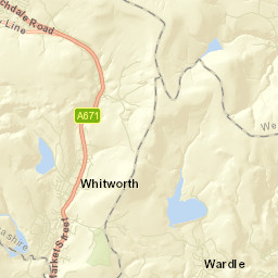 Whitworth Rake, Whitworth, Lancashire Street Map