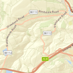 Greetland Road, Barkisland, West Yorkshire Street Map