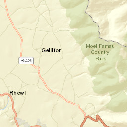 Bwlch Penbarras, Ruthin, Denbighshire Street Map