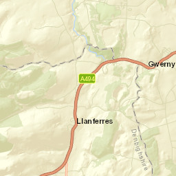 A494, Mold, Denbighshire CH7, UK Street Map