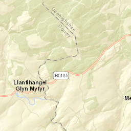 B5105, Corwen, Denbighshire LL21, UK Street Map