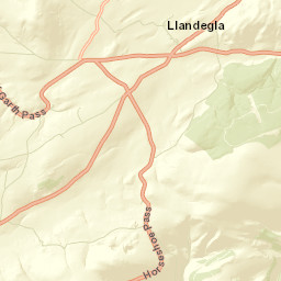 Horseshoe Pass, Denbighshire, UK Street Map