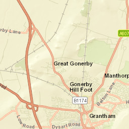 High Road, Grantham, Lincolnshire NG32 Street Map