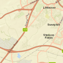 Findern Street Map
