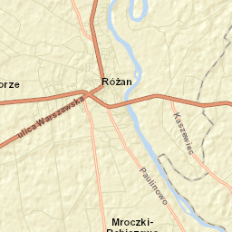 Różan Street Map