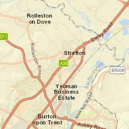 Burton upon Trent Street Map