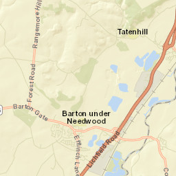 Barton under Needwood Street Map