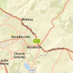 Swadlincote Street Map