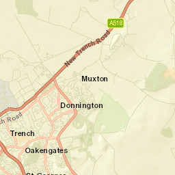 Donnington Drive, Telford, Telford and Wrekin Street Map