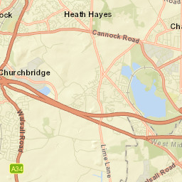 Brownhills Rd Norton Canes Walsall WS8 Street Map