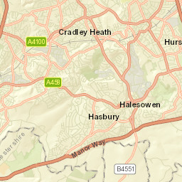 Cradley Heath Street Map