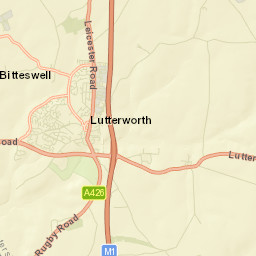 Chapel Lane, Lutterworth, Leicestershire Street Map