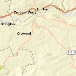 Oldwood Road, Tenbury Wells, Worcestershire Street Map