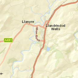 Cefnllys Lane, Llandrindod Wells, Powys  Street Map