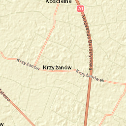 Krzyżanów Street Map