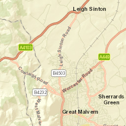 1 Wells Road, Malvern, Worcestershire Street Map