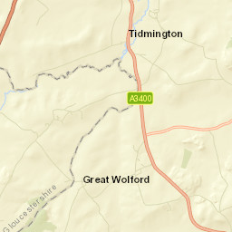 A3400, Shipston-on-Stour, Warwickshire Street Map