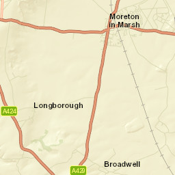 16 Corder's Lane, Moreton-in-Marsh, Gloucestershire Street Map