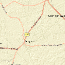 Krzywiń Street Map