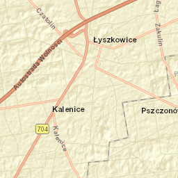 Łyszkowice Street Map