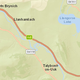 Canol Pentre, Brecon, Powys LD3, UK Street Map