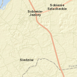 Sobienie Jeziory Street Map