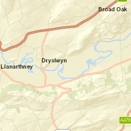 Aberglasney, Aberglasney Main Entrance (NE-bound, Unmarked),  Street Map