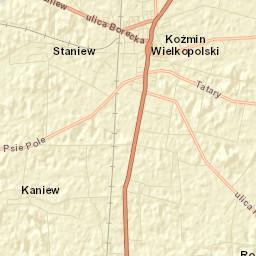 Koźmin Wielkopolski Street Map