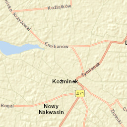 Koźminek Street Map