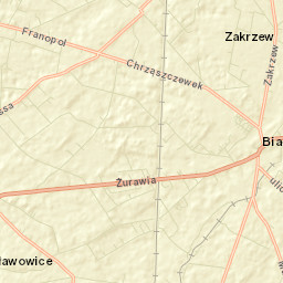 Biała Rawska Street Map