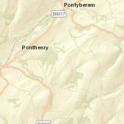 Pontyates Street Map