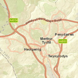 Merthyr Tydfil Street Map