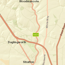 A417, Cirencester, Gloucestershire GL7, UK Street Map