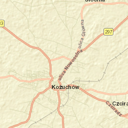 Kożuchów Street Map