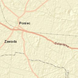 Poniec Street Map