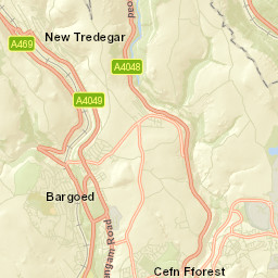 Bargoed Street Map