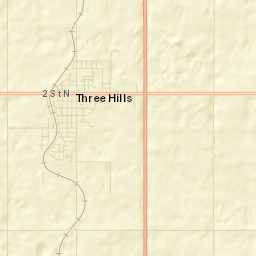 Three Hills Street Map
