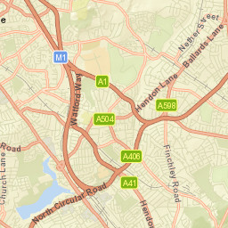 Finchley Road, London Borough of Barnet Street Map