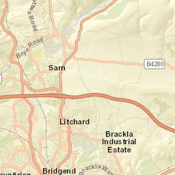 Heol Yr Eglwys, Bridgend CF35, UK Street Map