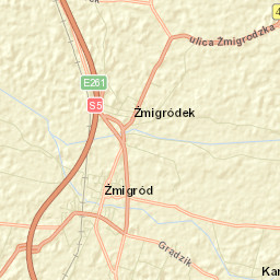 Żmigród Street Map