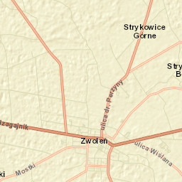 Powiat zwoleński Street Map